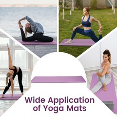 Fitvids 1/2″ Thick High Density Exercise Yoga Mat, Carrying Strap, Taro Purple