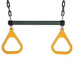 Durable Playset Ring Trapeze Bar and Swing Combo with Large 50” Chains
