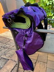 YOPA 3 Yoga Mat Bag Crossover Backpack Drawstring Zip Sling Pocket Purple NO MAT