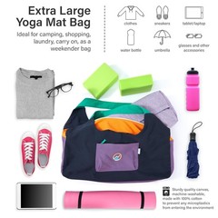 Large Yoga Mat Bag Carrier for men and Women – Stylish Tote with 4 Pockets, D…