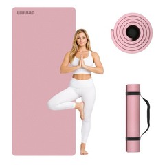 10 mm Yoga Mat 72″x26″ TPE NonSlip Exercise Mat 0.4″ Thick, EasytoCarry Fitne…