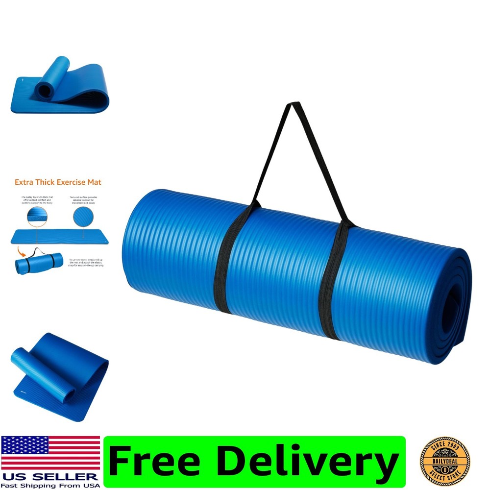Extra Thick Exercise Yoga Mat with Carrying Strap