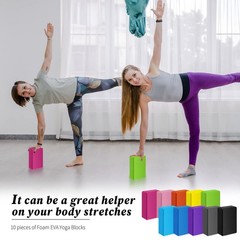 10 Pcs Foam EVA Yoga Blocks Lightweight Yoga Bricks Non Slip Supportive Foam …