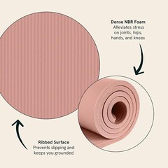 Solana Extra Thick Yoga Mat 1/2″ – Heavy-Duty – Durable – Nylon Strap – Women