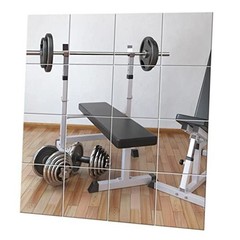 Gym Mirrors for Home Gym Wall Large, 16PCS Glass Wall Mirror Tiles, 12″