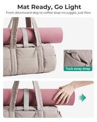 Reiki Gym Bag for Women Puffy Yoga Mat Travel Medium 15L 15L-Sand Brown