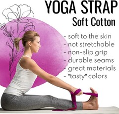 TECEUM 2 IN 1 Yoga & Mat Strap for Stretching – Cotton – 6/8/10 ft | Adjustable