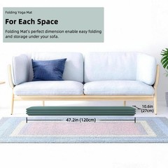 Large Yoga Mat, 74″x47.2″ Extra Wide & Long Foldable Yoga Mat, 0.4″ Thick Fol…