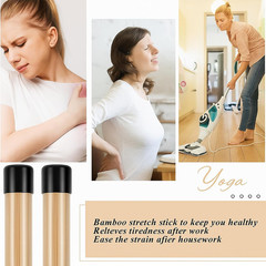 6/9 Pcs 5Ft Yoga Stick Natural Bamboo Black Exercise Stick with Non-Slip