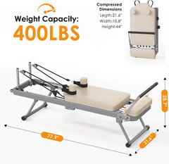 Sogespower Pilates Reformer Machine for Home Gym Workout, Foldable Pilates Equip