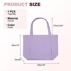 1 Pcs Yoga Bag, Tote Pilates Bag with Yoga Mat Holder Canvas & Purple