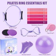 Pilates Ring Set Home Workout Equipment 12.6 Magic Circle 9.8 Ball Sliding Disks