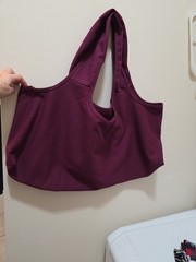 YOGA NOW WINE LATER Yoga Mat Tote Bag Burgundy & Teal 24″Wx6″Dx22″H NWOT