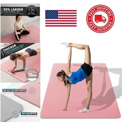 Non Slip Yoga Mat 72 Inch by 48 Inch Extra Thick TPE for Comfortable Practice