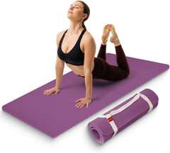 Extra Thick 12mm Non-Slip Exercise Mat for Yoga & Pilates with Strap