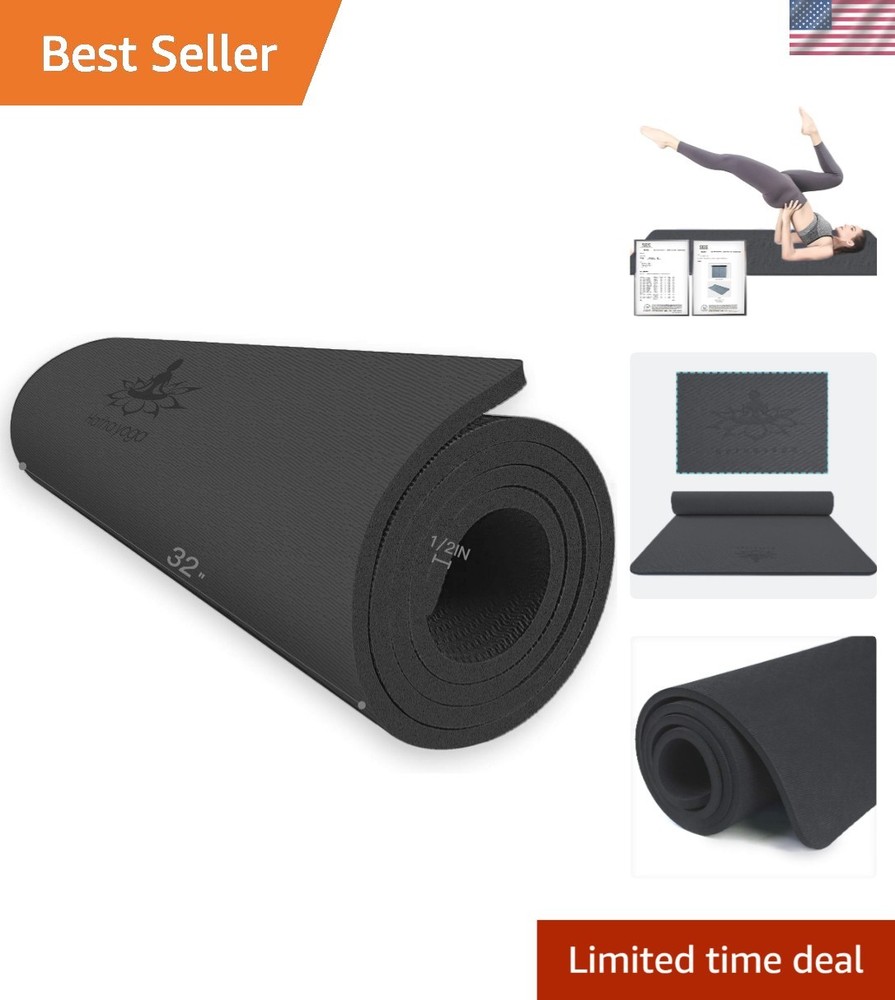 72”x32” Extra Thick Non-Slip Yoga Mat – SGS Certified TPE for Ultimate Support