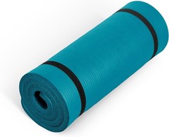 Extra Thick 1 Inch Yoga Mat in Teal High Density Foam Perfect for All Exercises