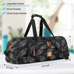Yoga Mat Bag Carrier with 8-Pocket & Wet Pocket, Air Vent | Large Yoga Mat Ho…