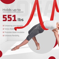 Yoga Sling 236in Aerial Inversion Set Anti-gravity Inversion Yoga Swing Hammock
