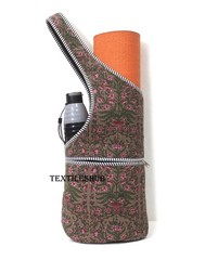 Brown Yoga Mat Carrier Bag Water Bottle Holder & Extra Pockets | Full-Zip Travel