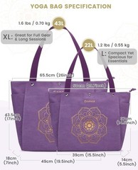 Yoga Mat Bag Tote with Pockets Canvas Gym Bag for Women Men Large