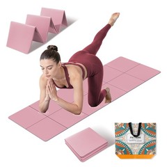 Foldable Yoga Mat Thick Non-Slip Exercise Mat – Packable Travel Fitness Mat w…