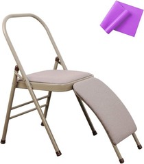 Yoga Auxiliary Chair with Lumbar Back Support Foldable Balance Training