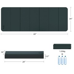1/2 Inch 70″x24″ Foldable TPE Yoga Mat, Thick Non Slip Pilates Mat