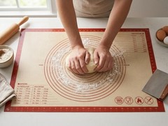 Silicone Pastry Mat with Measurements, 36 x 24 Inch Extra Thick Non-Slip Nons…