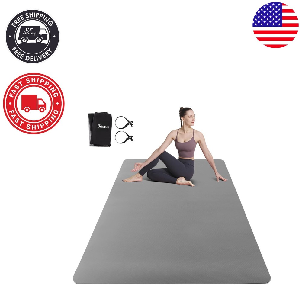 Oversized Yoga Mat 72″ x 48″ Extra Thick TPE – Perfect for Comfortable Workouts