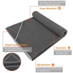Iuga Non Slip Yoga Towel Extra Thick Hot Yoga Towel Hand Towel 2In1 Set Corner