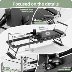 Pilates Reformer, Foldable Reformer Pilates Machine with Dual Resistance – Sprin