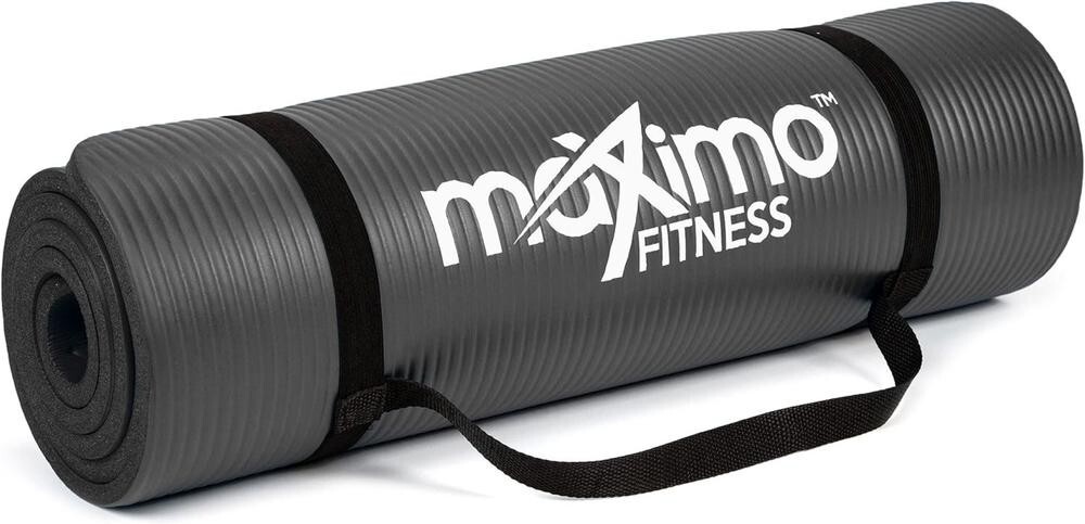 Maximo Fitness Yoga Mat – Multipurpose Exercise 0.5″ (Standard), Black