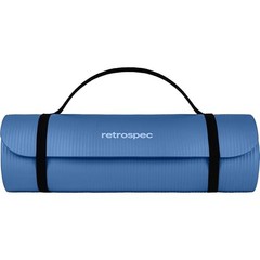 Denim Blue Solana Yoga Mat – 1″ Thick & Non-Slip Nylon Strap – 1″ Thick