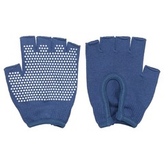 Yoga Gloves, Non Slip Fingerless Pilates Gloves, Dark Blue