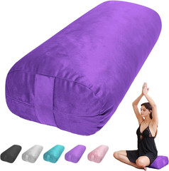 Yoga Bolster Pillow for Restorative & Yin Yoga – Meditation with Velvet Cover