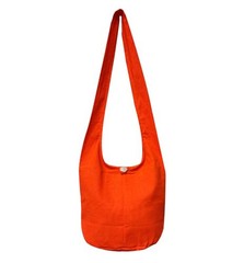 BTP! Thai Monk Buddha Cotton Sling Crossbody Messenger Bag Shlouder Orange 16