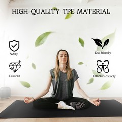 Extra Large Non-Slip Yoga Mat – Thick Durable Exercise Mat for Home Workout, Pil