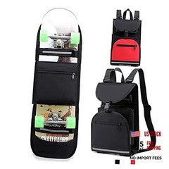 Foldable Skateboard Backpack Bag Carrier with Adjustable Shoulder Straps BLK