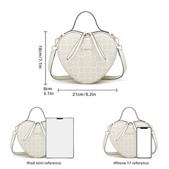 Crossbody Purse for Women Small Crossbody Bags Checkered Beige Heart Shape