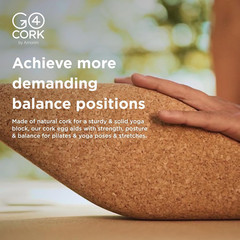 Cork Yoga Egg Block – Oval | 11 x 4 x 3″ | Unique Shape for Comfort Grip | Non-T