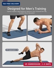 KEEP Extra Wide & Long Yoga Mat for Men, 79″x39″x7mm Thick, Non-Slip TPE Exercis