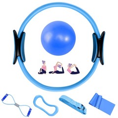 Pilates Ring Set 6pcs, Pilates Kit for Women, Magic Circle with Double Handle, Y…