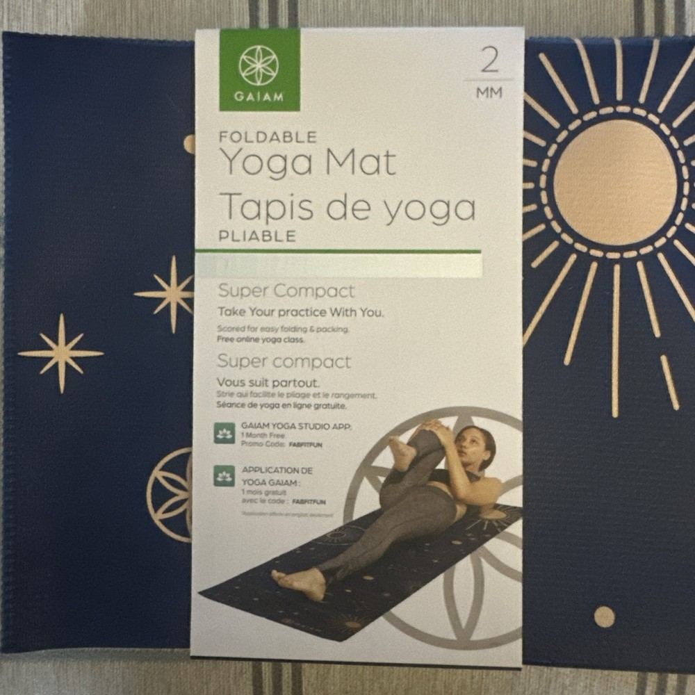 New Gaiam Folding Yoga Mat Midsummer Nights 2 Mm