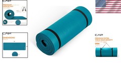Extra Thick 1 Inch Yoga Mat in Teal High Density Foam Perfect for All Exercises