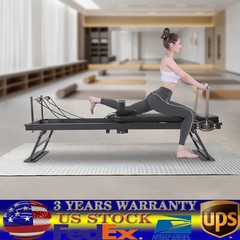 Foldable Pilates Reformer Workout Machine Cardio Fitness Full Body Yoga Reformer