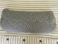Brentwood Home Yoga Bolster Pillow – Buckwheat large gray Crystal Cove 26″ large