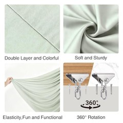Sensory Swing – 55″ x 59″ Dual-Layer Therapy Swing for Autism, Large Bean Green