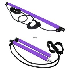Pilates Stick Bar Home Fitness Exercise Foot Pedal Resistance Band Women Workout