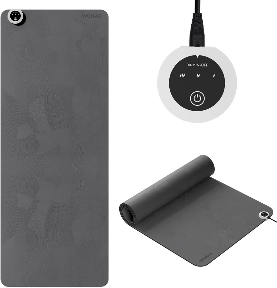 Heating Yoga Mat with Fast Heating System, 72″X27″ Extra Large Non-Slip Mat, Dua